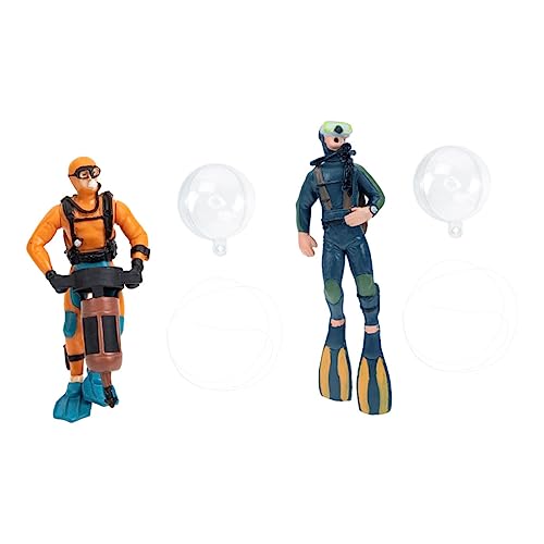 MAGICLULU 2stücke Zwei Süße Unterwasser-Taucher-Dekorationen Für Aquarien Authentische Fischtank-Ornamente Für Heim Bürozwecke Für DIY-landschaften Und Natürliche Aquariengestaltung von MAGICLULU