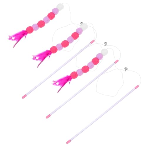 MAGICLULU Indoor Cat Activity 4 Stück Multifunktionales Katzenspielzeug Teaser Stick Und Soft von MAGICLULU