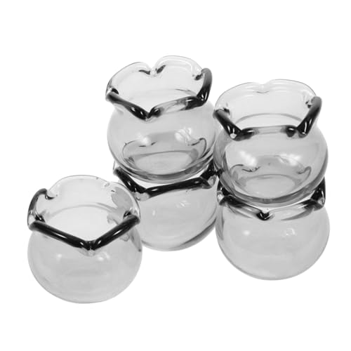 MAGICLULU 5 Stück Mini Aquarium Aus Glas Leer Für Puppenhaus Miniaturen Mini Fischglas Zum Basteln Zubehör Im Maßstab 1/12 Mini Aquarium Für Puppenhaus Schreibtisch Mini Aquarium von MAGICLULU