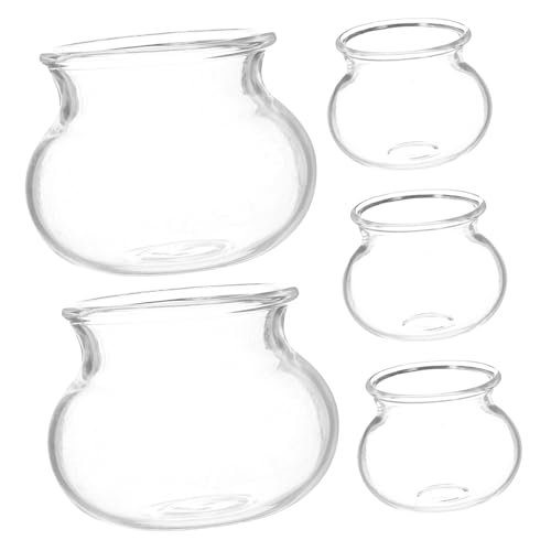 MAGICLULU 5 Stück Mini Aquarium Aus Glas Leer Kleines Aquarium Puppenhaus Fischglas Mini Aquarium Für Puppenhaus Mini Aquarium Zum Basteln Zubehör Im Maßstab 1/12 Puppenhaus von MAGICLULU
