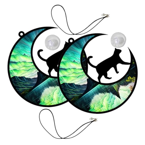MAGICLULU Acryl Katze Mond Wandbehang Schwarze Katze Mond Kunstwerk Einzigartige - Für Zuhause von MAGICLULU
