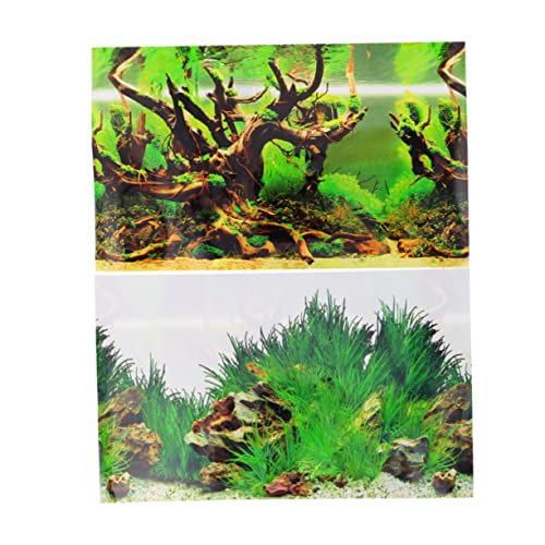 MAGICLULU Aquarium Hintergrundpapier Aquarium Dekorative Bilder Fensteraufkleber Panzerhintergrundaufkleber Unterwasserkulisse Doppelseitig Dickfilmpapier (Haustier) 3D Die Unterwasserwelt von MAGICLULU