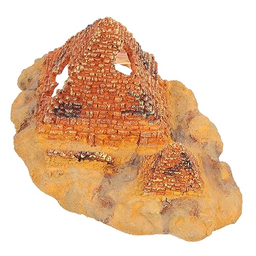 MAGICLULU Eidechsen-versteckloch Schildkröte Reptilienfelsen Versteckte Höhle Schlangenpyramide Reptilienhaus Mini-pyramiden-dekor Ruheplattform Für Reptilien Gecko-zubehör Glas Keramik Harz von MAGICLULU