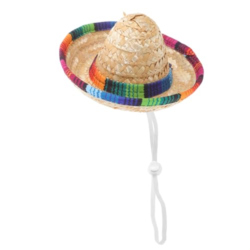 MAGICLULU Hut Stirnbandhüte Fiesta-Sombrero Mexikanische Partyhüte Sombrero-hüte Mexikanische Geburtstagsmütze Mini-Halloween-hüte Faschingsparty Gefallen Strohhüte Für Puppen Polyester von MAGICLULU