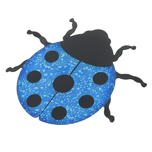 MAGICLULU Insekten-Wanddekoration für den Außenbereich Dunkelblaue Wanddekoration Dunkelblaue Wandhänger hängend drinnen Heimdekoration mit Insekten Insektendekor aus Metall Eisen von MAGICLULU