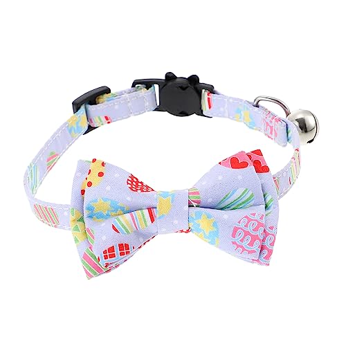 MAGICLULU Katzenhalsband Mit Dekorativem Schleifchen Verstellbares Langlebiges Halsband Für Kätzchen Für Alltag Partys Und Feiertage Ansprechendem Design Und Sicherem Material von MAGICLULU