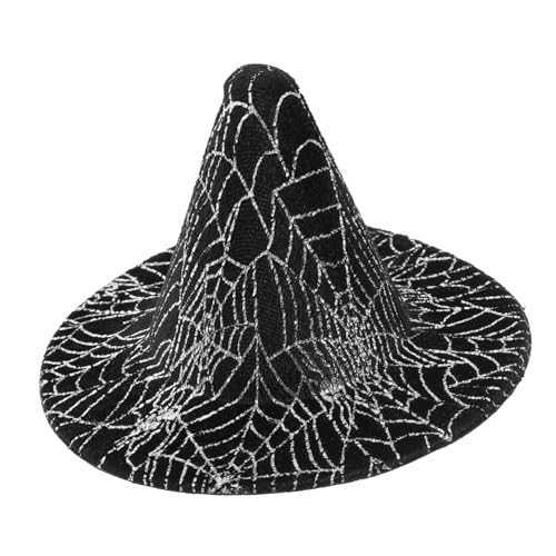 MAGICLULU Mini Hexenhut für Haustiere Handgefertigte Halloween Kopfbedeckung mit Spinnennetz für Hunde und Katzen für Partys und Cosplay von MAGICLULU