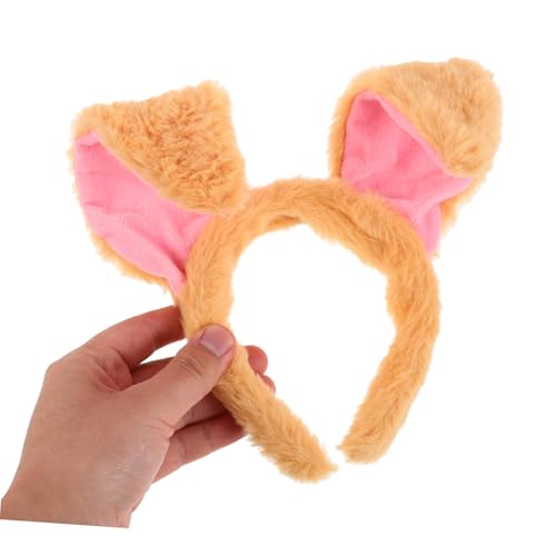 MAGICLULU Plüsch Hundekostüm mit Verstellbarem Hundeohren Haarreif Schleife und Weiche Tier Cosplay Accessoires für Frauen Erwachsene für Halloween Karneval Kostümparty von MAGICLULU