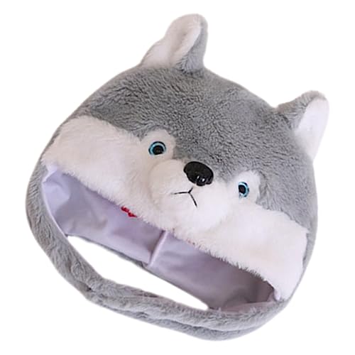 MAGICLULU Plüsch-hundekopfbedeckung Husky-Look Partyhut Karneval Foto-Requisite Bequeme Pp-Baumwolle MAGICLULU Plüsch-hundekopfbedeckung Husky-Look Partyhut Karneval Foto-Requisite Bequeme Pp-Baumwolle von MAGICLULU