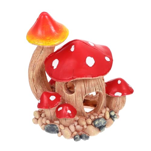 MAGICLULU Resin Aquarium Höhlenversteck Pilzhaus Fisch Tank Dekoration Fischversteck Langlebig Ornamentale Landschaft für Aquarien mit Lebendigem Design Robust und Einfach zu Verwenden von MAGICLULU