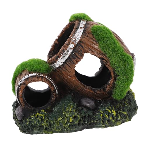 MAGICLULU Resin Versteck für Fische Aquarium Zubehör Aquarienlandschaft Langlebig Sicherer Rückzugsort für Fische für Garnelen und Echsen von MAGICLULU