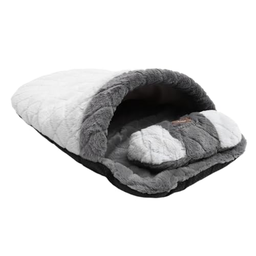 MAGICLULU Schlafsack für Haustiere Kätzchen Schlafnest Plüschbett für Katzen katzenbett kuschelbett Betttasche für Haustiere Katzenhöhle Jahreszeiten Katzennest Katze schlafmatte von MAGICLULU