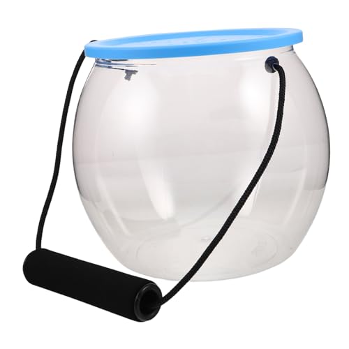 MAGICLULU Transparenter Runder Fischeimer mit Deckel und Griff Mobiler Wasserdichter Behälter für Strand und Meereserkundungen Praktischer Aufbewahrungstank für Kleine Meeresbewohner und von MAGICLULU