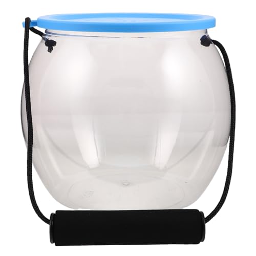 MAGICLULU Transparenter Tragbarer Fischbehälter mit Deckel und Griff Salzwasserbeständig Kompakt und Robust für Strand Angeln und Meeresbewohnertransport von MAGICLULU