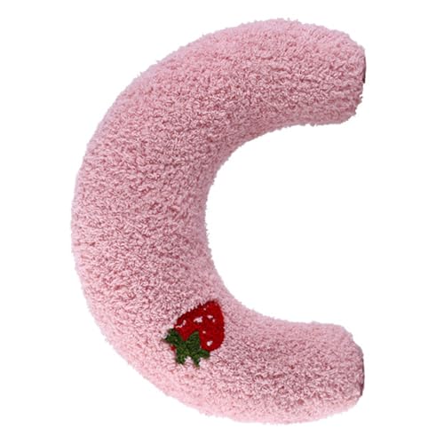 MAGICLULU U Förmiges Gefülltes Katzen Nackenkissen für Tiefen Schlaf Weiches Hautfreundliches Haustier Kuschelkissen Rosa für Drinnen und Entspannte Katzenruhe von MAGICLULU
