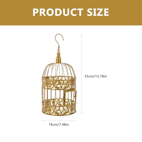 MAGICLULU Vogelkäfig-schmuck im Europäischen Stil, DIY-vogelkäfig aus Eisen, Goldener Dekorativer Vogelkäfig für Hochzeiten, Schaufenster Und Heimdekoration, 16, 02 X 7, 48 X 7, 48 Zoll MAGICLULU Vogelkäfig-schmuck im Europäischen Stil, DIY-vogelkäfig aus Eisen, Goldener Dekorativer Vogelkäfig für Hochzeiten, Schaufenster Und Heimdekoration, 16, 02 X 7, 48 X 7, 48 Zoll von MAGICLULU