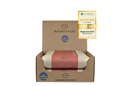 MAGNUSSONS (12 x 650 G) | Geeignet für Welpen, Junghunde und Erwachsene Hunde Aller Rassen | Alleinfuttermittel | Dampfgegart (Beef) von MAGNUSSONs