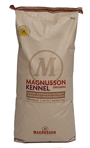 MAGNUSSONs Kennel (1 x 14kg) Hundetrockenfutter für erwachsene Hunde aller Rassen Alleinfuttermittel Hochwertiges Fleischmehl aus Muskelfleisch Ofengebacken von MAGNUSSONs