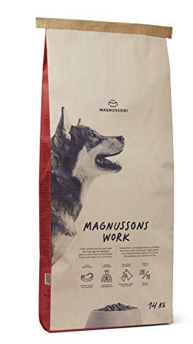MAGNUSSONs Work (1 x 14kg) | Energiereiches Hundetrockenfutter für erwachsene Hunde aller Rassen | Alleinfuttermittel | Für mehr Leistung und Muskelaufbau | Hoher Anteil an frischem Fleisch von MAGNUSSONs