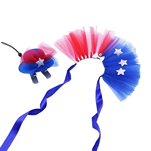 MAIDONG Hund Katze 4. Juli Kostüme - Hundebandanas mit amerikanischer Flagge, patriotischer Hut, Mesh-Tutu-Rock | 4. Juli Tierhaarnadel und Stoffkostümzubehör für Hunde, Katzen, Welpen, Kätzchen MAIDONG Hund Katze 4. Juli Kostüme - Hundebandanas mit amerikanischer Flagge, patriotischer Hut, Mesh-Tutu-Rock | 4. Juli Tierhaarnadel und Stoffkostümzubehör für Hunde, Katzen, Welpen, Kätzchen von MAIDONG