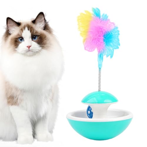 MAIDONG Kätzchen-Federspielzeug, Rasselglocke Spielzeug Kätzchen Auto-Balancing-Ball, Unterhaltungszubehör für Katzen für Arbeitszimmer, Katzenhaus, Tierheim, Tierhandlung, Wohnzimmer, Schlafzimmer MAIDONG Kätzchen-Federspielzeug, Rasselglocke Spielzeug Kätzchen Auto-Balancing-Ball, Unterhaltungszubehör für Katzen für Arbeitszimmer, Katzenhaus, Tierheim, Tierhandlung, Wohnzimmer, Schlafzimmer von MAIDONG
