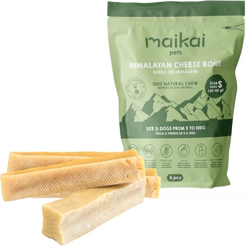 MAIKAI Packung 4 Kauknochen für Hunde S – Käse aus Yakmilch – Hartkäse Kauartikel für Zahnpflege – Langlebiger Kaustab MAIKAI Packung 4 Kauknochen für Hunde S – Käse aus Yakmilch – Hartkäse Kauartikel für Zahnpflege – Langlebiger Kaustab von MAIKAI