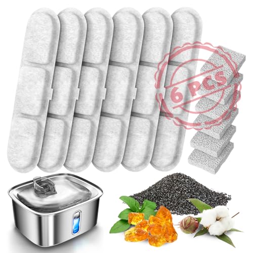 Hunde Wasserbrunnen für große Hunde, 9L/2.4Gal Edelstahl Hundebrunnen mit Wasserstandsfenster & Filtration, Automatischer Haustier Wassernapf Spender Innen, für alle Hunde und Multi-Pet (Filter) von MAILOFY