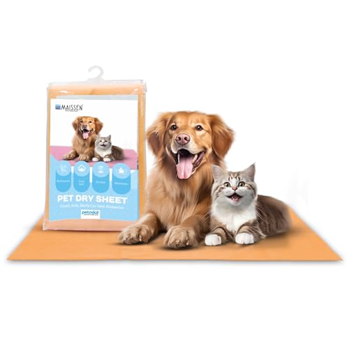 MAISSEN Waterproof Reusable Washable Pee Pads & Hygienic Pet Dry Sheet for Dogs, Cats, and All Pets - Orange, Large(140 cm x 100 cm) von MAISSEN