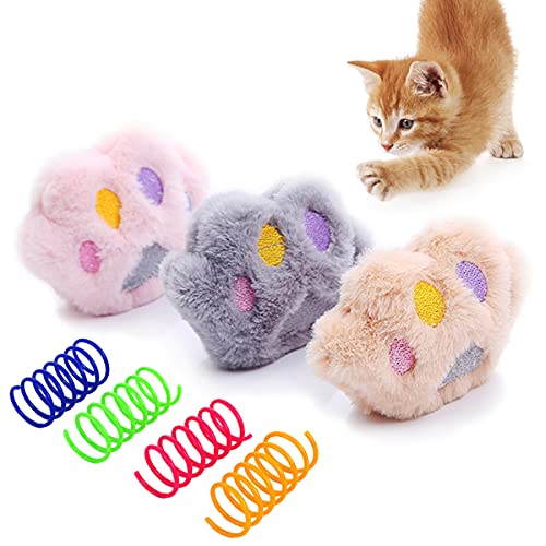 MAIYU Katzenminze-Spielzeug (7 Stück) – 3 Stück Katzenpfoten, interaktives Stoff-Katzenspielzeug, Kauspielzeug zum Zahnen – 4 Stück Kunststoff-Spielzeug für Katzen und Kätzchen. von MAIYU