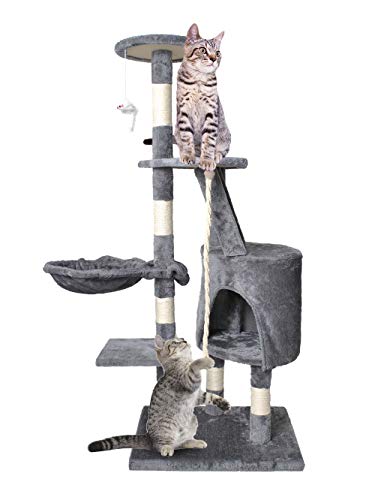Katzenkratzbaum 118cm Kletterbaum Stabil für Katzen Klettergerüst 7935, Farbe:Grau Katzenkratzbaum 118cm Kletterbaum Stabil für Katzen Klettergerüst 7935, Farbe:Grau von MT MALATEC