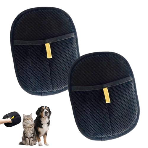 2Stück Fell Magnet Handschuh,Tierhaarentferner Handschuh,Handschuh Tierhaarentfernung,Katzenhaarentferner Handschuhe,Double-Sided Pet Hair Remover Glove,Hundehaare Entfernen für Couch,Teppich,Autositz von MALOUSUN