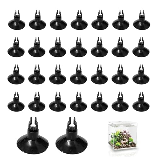 30 Stück Aquarium Saugnapf Clips,Co2 Schlauch Aquarium,Saugnäpfe für Futterrohrset,Schwarz Aquarien Luftschlauch,Saugnapfhalter Set,Klein Saugnapf Halter für Airline Luftverkehrslinie Schlauchhalte von MALOUSUN