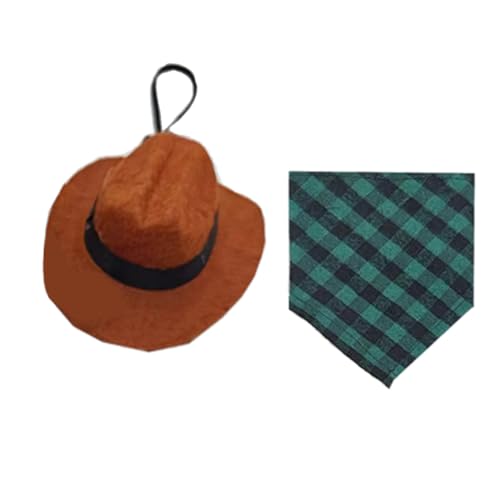Homburg-Hut, Bandana für Hamster, stilvolle Dreieckstuch für kleine Haustiere, Foto-Requisiten, Cowboy-Kostüm Homburg-Hut, Bandana für Hamster, stilvolle Dreieckstuch für kleine Haustiere, Foto-Requisiten, Cowboy-Kostüm von MALSSE