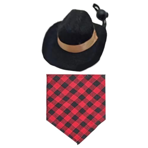 Homburg-Hut, Bandana für Hamster, stilvolle Dreieckstuch für kleine Haustiere, Foto-Requisiten, Cowboy-Kostüm Homburg-Hut, Bandana für Hamster, stilvolle Dreieckstuch für kleine Haustiere, Foto-Requisiten, Cowboy-Kostüm von MALSSE