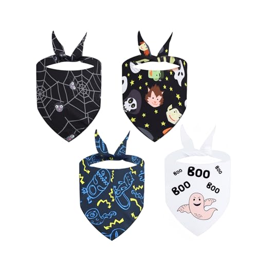 Hundehalstücher mit Halloween-Dreiecken, 4 Stück, 4 Stück Hundehalstücher mit Halloween-Dreiecken, 4 Stück, 4 Stück von MALSSE