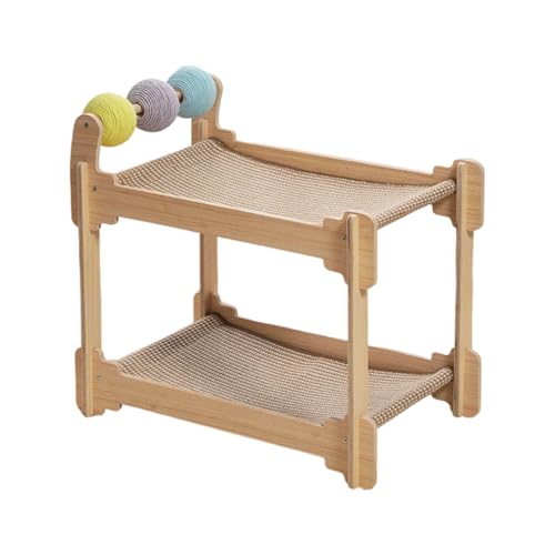 Katzenbett, Sisal-Pfosten, Holzsockel, Baumhaus zum Klettern, Ausruhen, Indoor-Unterhaltung, Spielzeug, Kratzbett von MALSSE