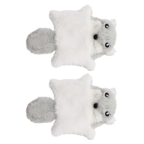 MALSSE Katzen-Eichhörnchen-Spielzeug, weiches Plüsch und knisterndes Papier, klingendes Plüschtier, verbessert die Aktivität und Verlobung im Innenbereich, 2 Stück von MALSSE