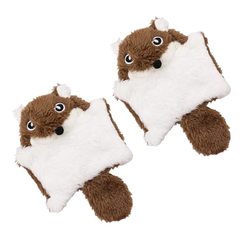 MALSSE Katzen-Eichhörnchen-Spielzeug, weiches Plüsch und knisterndes Papier, klingendes Plüschtier, verbessert die Aktivität und Verlobung im Innenbereich, 2 Stück von MALSSE