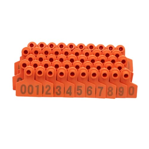 MALSSE Tier-Identifikations-Etikettierwerkzeug, Eartags-Schild-Nummer 001–100, Tierohr-Etikettenzange, Clip, Ohrmarken-Nadel für Bauernhofzange, Clip von MALSSE