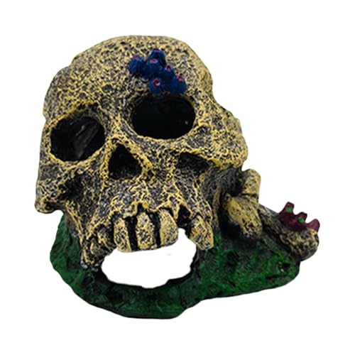 MALSSE Totenkopf-Dekoration für Aquarien, modische Aquarien, Schildkröten, Verstecke, Höhle für Schlange und Terrarien, Dekoration, personalisierbar, Aquascaping-Ornamente MALSSE Totenkopf-Dekoration für Aquarien, modische Aquarien, Schildkröten, Verstecke, Höhle für Schlange und Terrarien, Dekoration, personalisierbar, Aquascaping-Ornamente von MALSSE