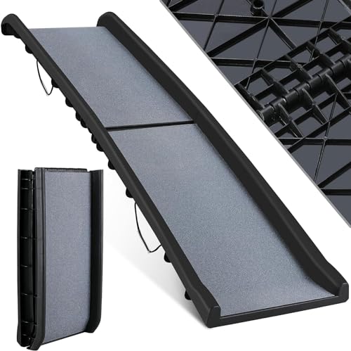 Hunderampe Klappbar, Hundetreppe Auto, 90 kg Tragfähigkeit,für Große & Kleine Tiere, Kofferraumrampe, für Autos, Betten, Treppen, Anti-Rutsch, 156x40 cm, Grau Hunderampe Klappbar, Hundetreppe Auto, 90 kg Tragfähigkeit,für Große & Kleine Tiere, Kofferraumrampe, für Autos, Betten, Treppen, Anti-Rutsch, 156x40 cm, Grau von MAMIZO