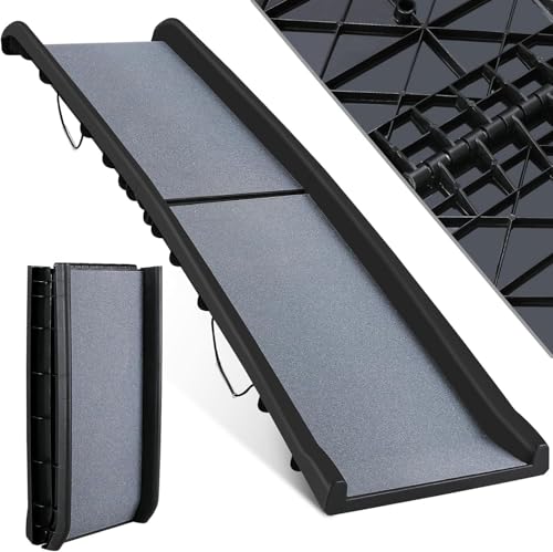 Hunderampe Klappbar, Hundetreppe Auto, 90 kg Tragfähigkeit,für Große & Kleine Tiere, Kofferraumrampe, für Autos, Betten, Treppen, Anti-Rutsch, 156x40 cm, Grau Hunderampe Klappbar, Hundetreppe Auto, 90 kg Tragfähigkeit,für Große & Kleine Tiere, Kofferraumrampe, für Autos, Betten, Treppen, Anti-Rutsch, 156x40 cm, Grau von MAMIZO