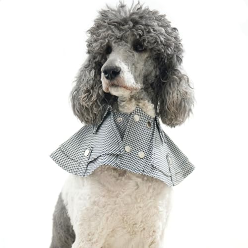 Hundehalstuch, verstellbar, kariert, für Hündinnen, Welpen und Katzen, Kostüm (weiß und schwarz, Größe S) von MAMORE