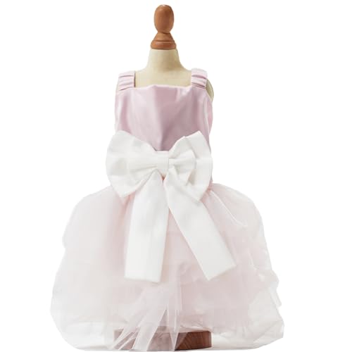 Hundekleid aus Spitze Tutu mit Trägern, Prinzessinnenrock, Hochzeits-Outfit für weibliche Welpen, kleine, mittelgroße Hunde, Mädchen, Katzen, Kostüm (Trägerkleid, groß) von MAMORE