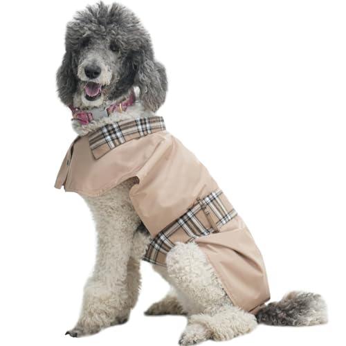 MAMORE Hundejacke, wasserdicht, Outdoor-Weste für kleine, mittelgroße und große Hunde, winddicht, verstellbar, atmungsaktiv, leicht, modisch, legere Hundekleidung (Khaki, XS) von MAMORE