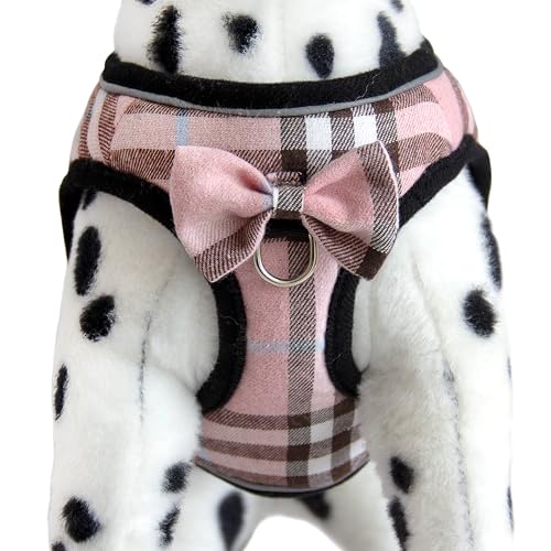 Mesh Soft Dog Harness, Adjustable No Pull Reflective Comfort Pet Vest for Dogs (Pink, Large) von MAMORE
