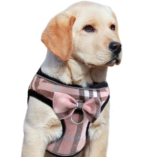 Mesh Soft Dog Harness, Adjustable No Pull Reflective Comfort Pet Vest for Dogs (Pink, Medium) von MAMORE