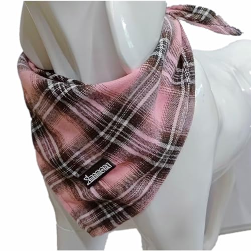 Weiche, waschbare, karierte Halstücher für Hunde und Katzen, verstellbares Dreieck-Lätzchen, bequeme Schals für Mädchen, Jungen, Hunde, Welpen, Pink, Small Weiche, waschbare, karierte Halstücher für Hunde und Katzen, verstellbares Dreieck-Lätzchen, bequeme Schals für Mädchen, Jungen, Hunde, Welpen, Pink, Small von MAMORE