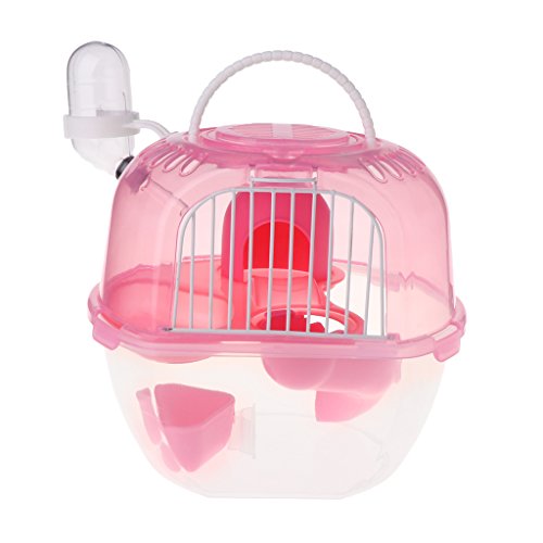 Manman Hamster Cage Outdoor Tragbare Reise Doppelschicht Wohnzimmer Haus Kunststoff Rosa von MAN