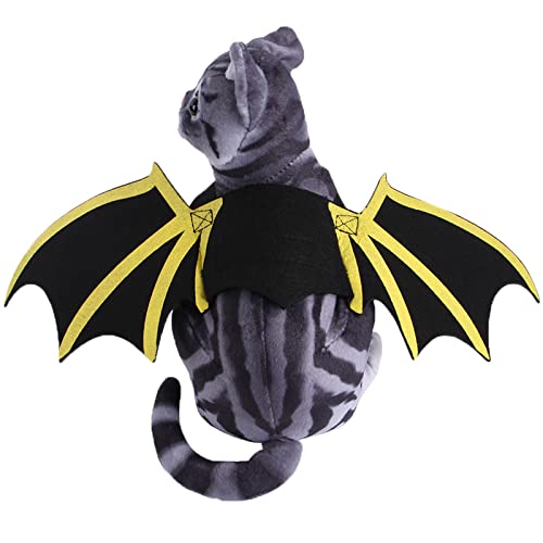 MANBOZIXi Halloween Haustier Kostüm für Katze und Hunde, Fledermaus Kostüm mit 2 Kürbisglocken, M von MANBOZIXi